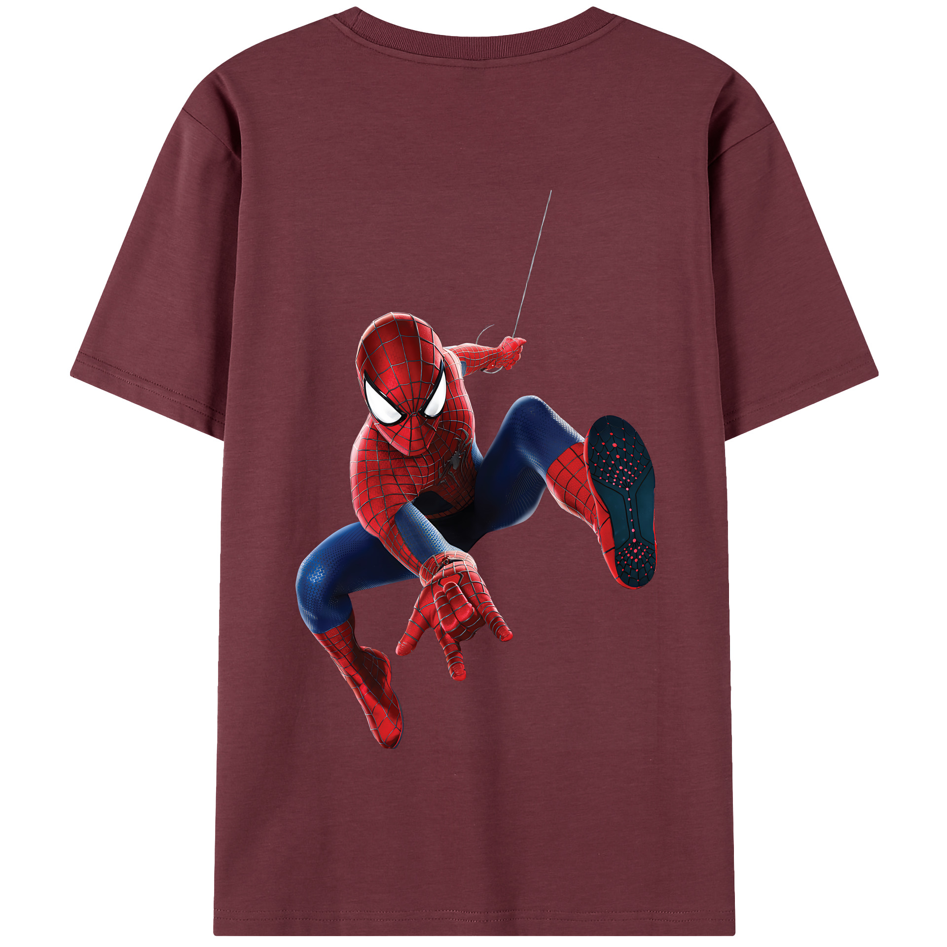（画像用） Spider Man スパイダーマン 綿100％半袖Tシャツ（背面プリント）